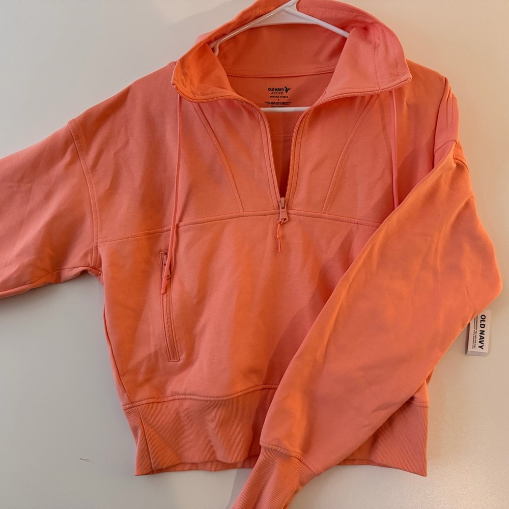NWT Old Navy Coral Half-Zip Cowl Pullover Sweatshirt